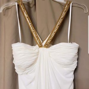 White and Gold Formal Dress